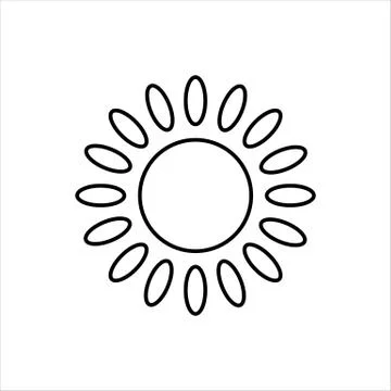 Sun with rays linear icon isolated object Stock Illustration