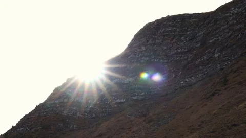 Sun rays in the mountains 4k 30fps video Stock-Footage 222837804