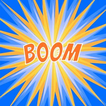 Sun rays or explosion comic radial boom banner. Abstract yellow rays of light Stock Illustration
