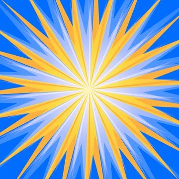 Sun rays or explosion comic radial boom banner. Abstract yellow rays of light Stock Illustration