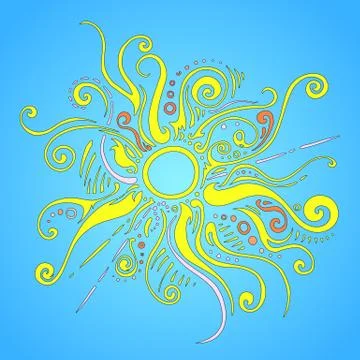Sun rays ornament Stock Illustration