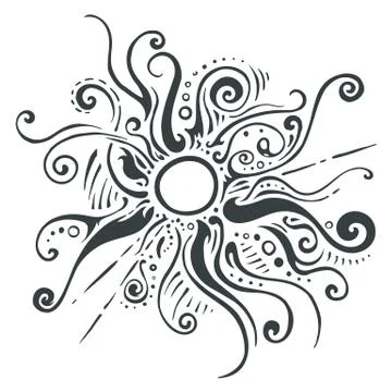 Sun rays ornament Stock Illustration