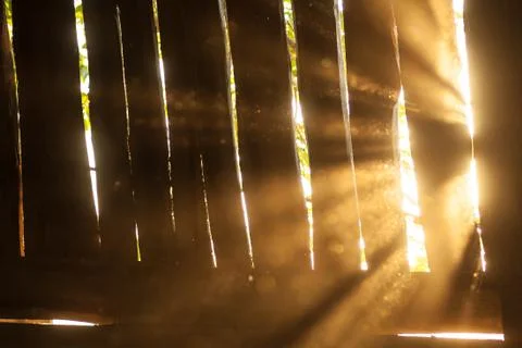 Sun rays out of focus dark abstract background Stock Photos