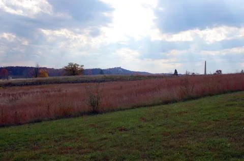 Sun Rays Over Gettysburg Memorials Stock Photos