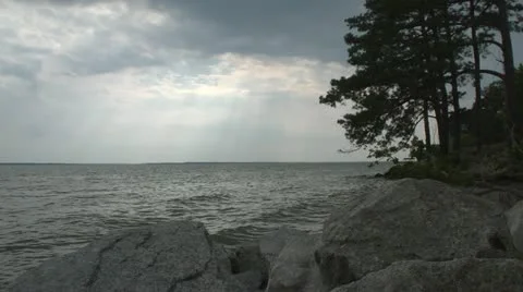 Sun rays over river Stock Footage 11803101