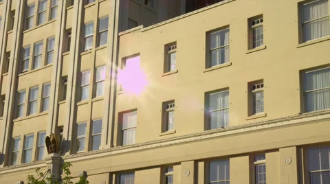 Sun Rays Reflecting in Window Stock Footage 35295133