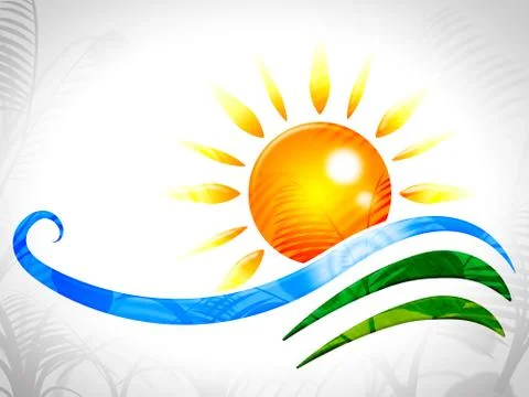 Sun rays representing sunny sunrays and radiance Stock Illustration