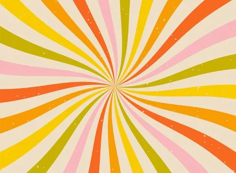 Sun rays Retro vintage style on yellow background Stock Illustration