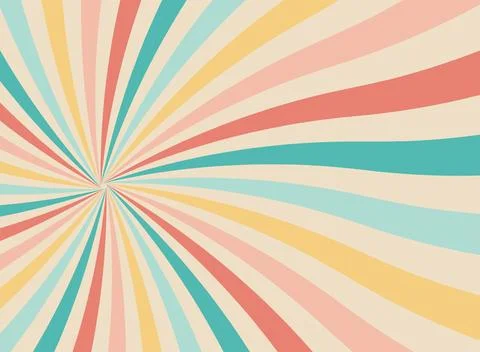 Sun rays Retro vintage style on yellow background Stock Illustration