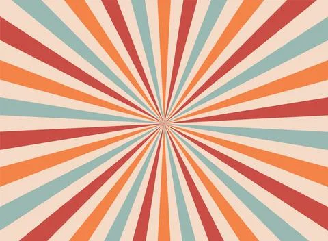 Sun rays Retro vintage style on yellow background Stock Illustration