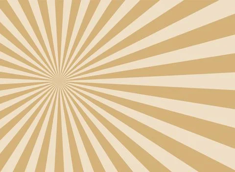 Sun rays Retro vintage style on yellow background Stock Illustration