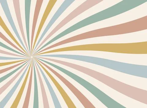 Sun rays Retro vintage style on yellow background Stock Illustration