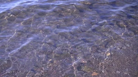Sun rays on sea water. Transparent sea background motion 動画素材 143818644