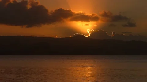 The sun rays shine through the cloud. Stock Footage 169214255