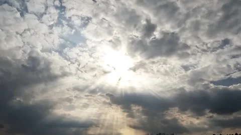 Sun Rays Shining Through Clouds Cinematic Sky Background 動画素材 332986661