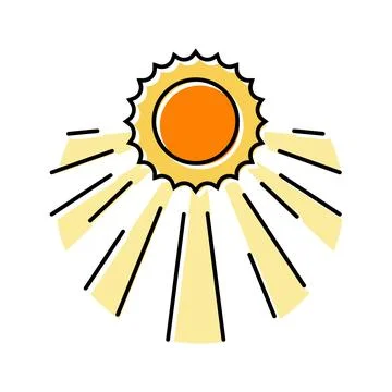 Sun rays solar panel color icon vector illustration Stock Illustration