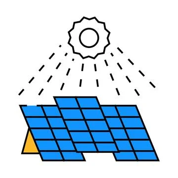 Sun rays solar panel icon color illustration Ilustración de archivo