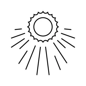 Sun rays solar panel line icon vector illustration Ilustración de archivo