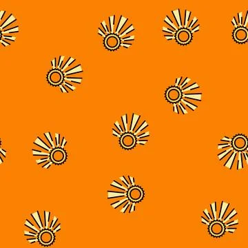 Sun rays solar panel vector seamless pattern イラスト素材