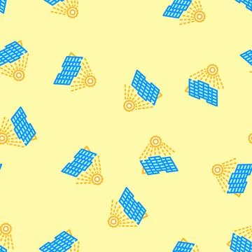 Sun rays solar panel vector seamless pattern 스톡 일러스트