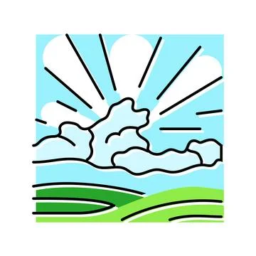 Sun rays summer sunlight color icon vector illustration Stock Illustration