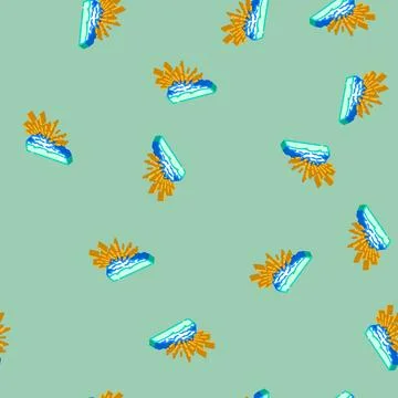 Sun rays summer sunlight isometric icon seamless pattern Illustrazione stock