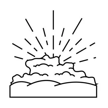 Sun rays summer sunlight line icon vector illustration Stock Illustration