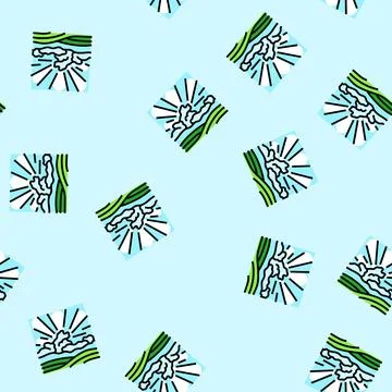 Sun rays summer sunlight vector seamless pattern Stock Illustration