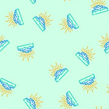 Sun rays summer sunlight vector seamless pattern Stock Illustration