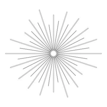 Sun rays Sunbeam concept icon outline black color vector illustration flat st Illustrazione stock