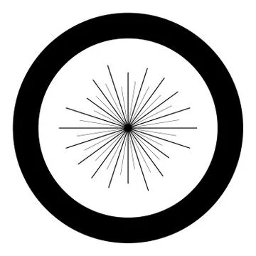 Sun rays Sunbeam concept icon in circle round black color vector illustration 스톡 일러스트