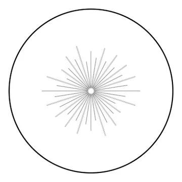 Sun rays Sunbeam concept icon in circle round outline black color vector illu Stock Illustration
