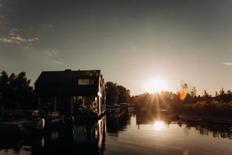 Sun rays sunset private zone eco tourism Stock Photos