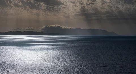 Sun rays through the clouds Foto stock