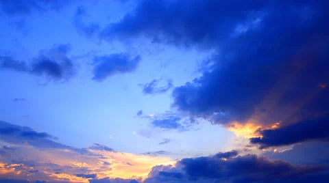 Sun rays through the clouds at sunset Stock Footage 40513236