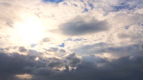 Sun rays through the clouds. TimeLapse Stock Footage 79927068