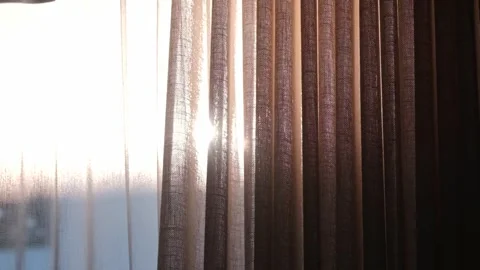 Sun rays through curtains Stock Footage 340124452