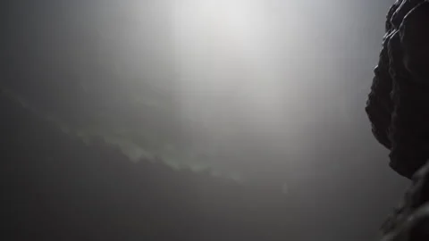 Sun Rays Through Hole Above Goa Jomblang Cave Stock Footage 146103887