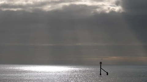 Sun rays through overcast clouds 스톡 동영상 85398603