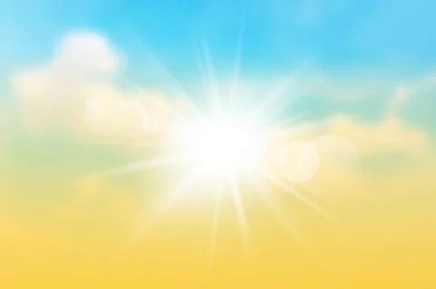 The sun rays  on the twilight  sky Ilustração Stock