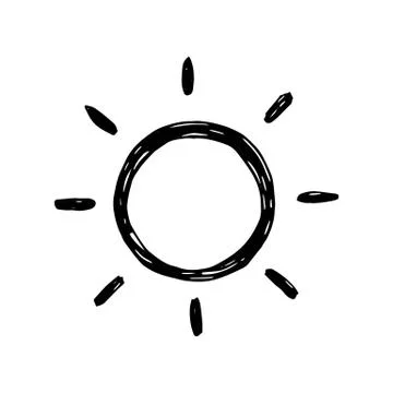 Sun with rays vector. isolated drawing Illustrazione stock