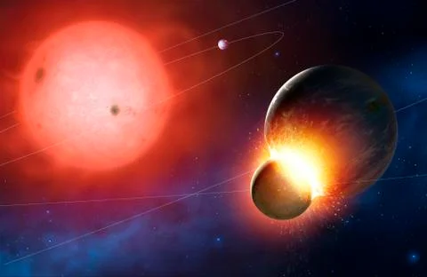 The sun as a red giant in the far future Stock Illustration