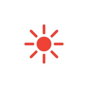 Sun Red Icon On White Background. Red Flat Style Vector Illustration. Stock Illustration