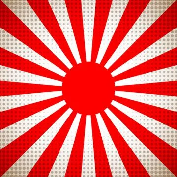 Sun red japan background. vector illustration Stock Illustration