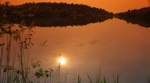 Sun With Red Sky Stock Photos