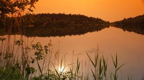 Sun With Red Sky Stock Photos