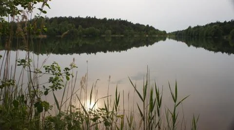 Sun With Red Sky Stock-Fotos