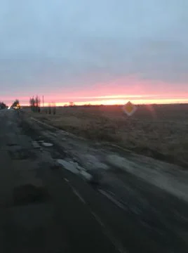 Sun in the red sky Foto stock