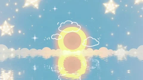 Sun Reflected Water Sky Design: Sun That is Reflected on the Water with Design Stock Footage 306505194