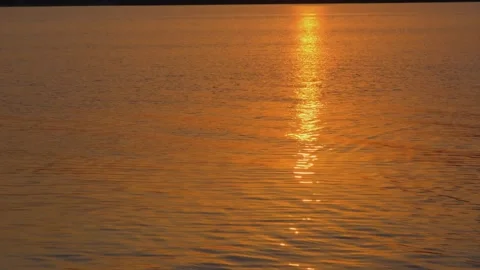 The sun is reflected on the water. Sun reflection on the surface of the water Stock Footage 204855407